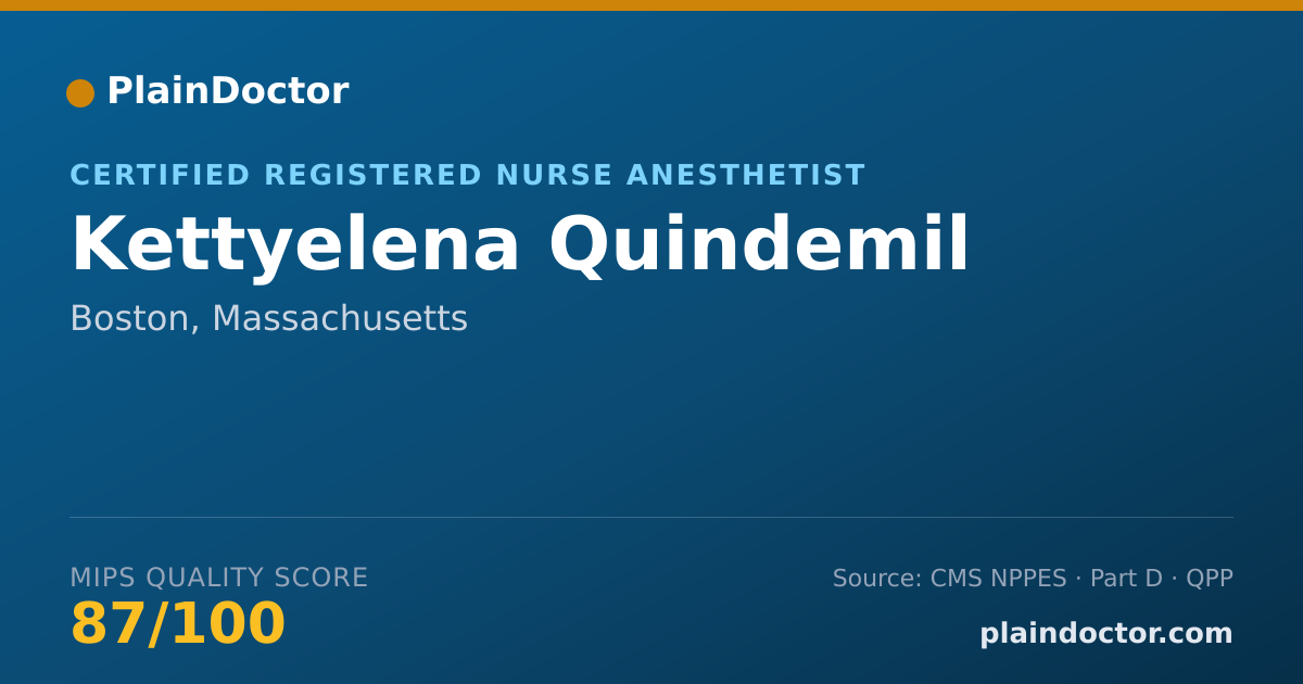 Shareable card for Kettyelena Quindemil - Certified Registered Nurse Anesthetist, Boston, MA