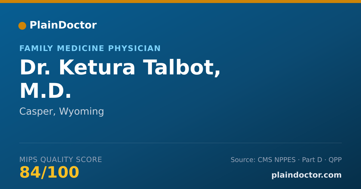 Shareable card for Ketura Talbot, M.D. - Family Medicine Physician, Casper, WY