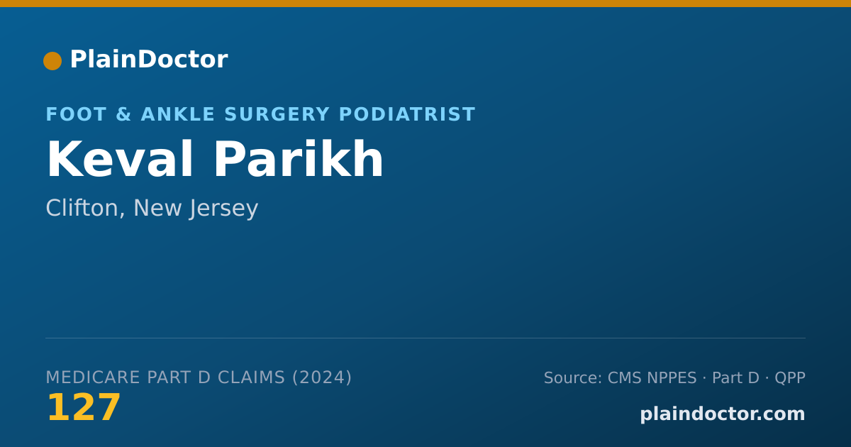 Shareable card for Keval Parikh - Foot & Ankle Surgery Podiatrist, Clifton, NJ
