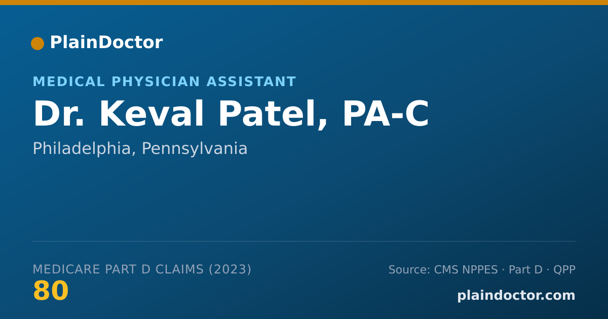 Shareable card for Keval Patel, PA-C - Medical Physician Assistant, Philadelphia, PA