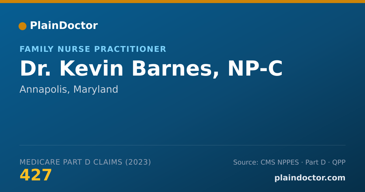Shareable card for Kevin Barnes, NP-C - Family Nurse Practitioner, Annapolis, MD