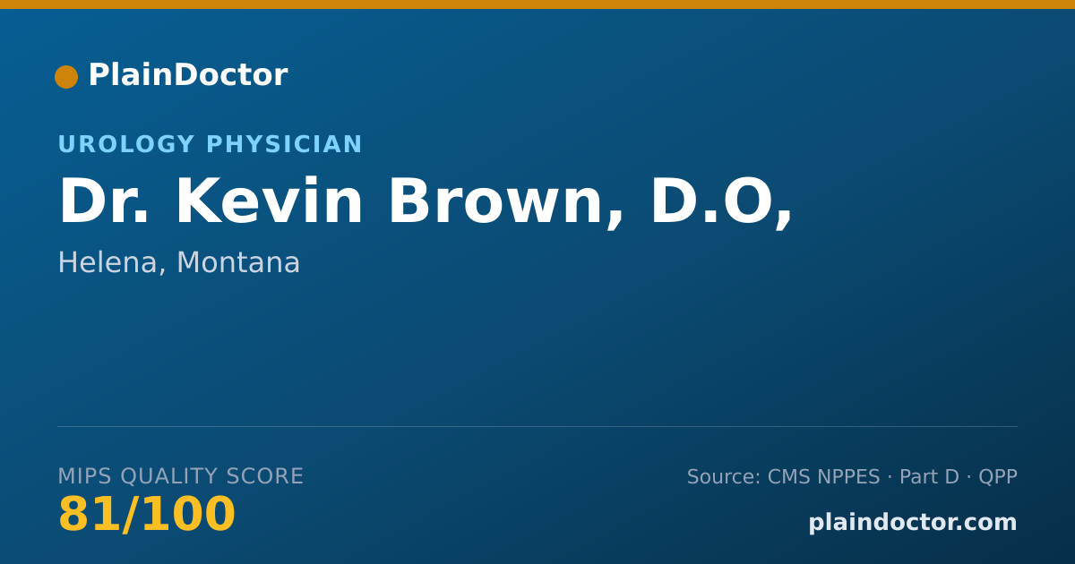 Shareable card for Kevin Brown, D.O, - Urology Physician, Helena, MT