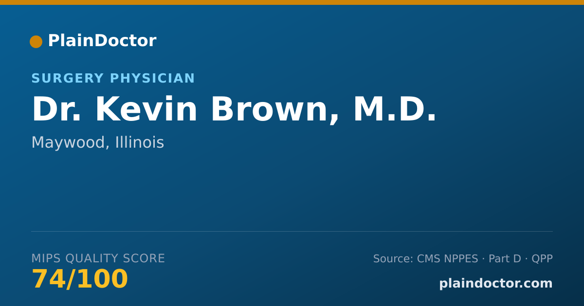 Shareable card for Kevin Brown, M.D. - Surgery Physician, Maywood, IL