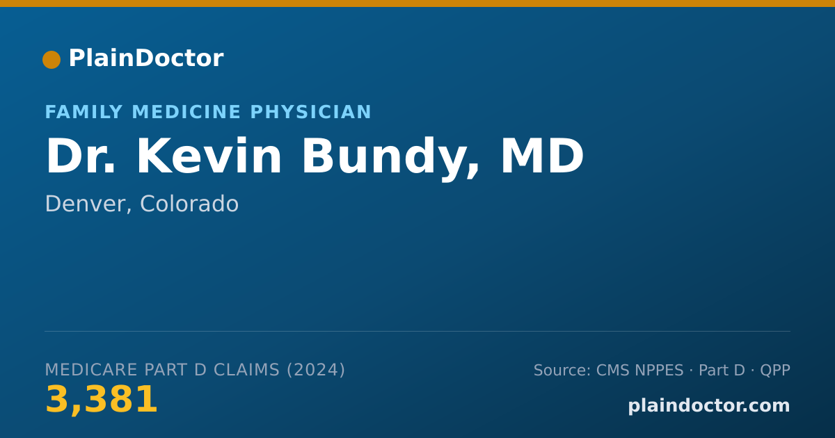 Shareable card for Kevin Bundy, MD - Family Medicine Physician, Denver, CO