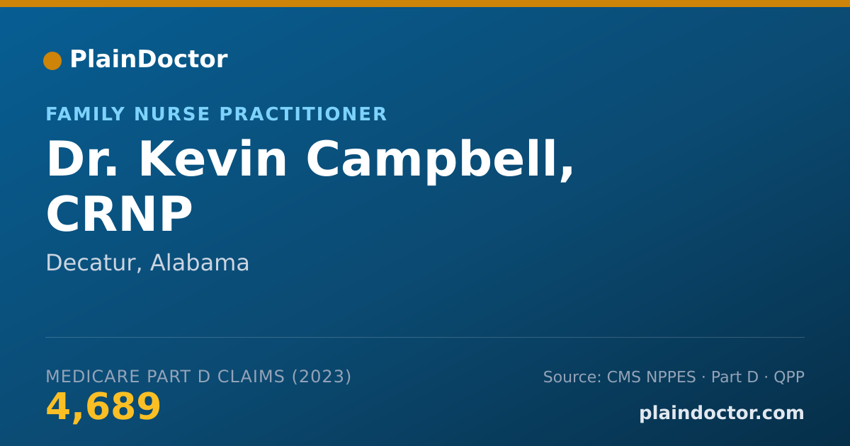 Shareable card for Kevin Campbell, CRNP - Family Nurse Practitioner, Decatur, AL