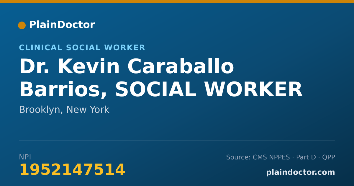 Shareable card for Kevin Caraballo Barrios, SOCIAL WORKER - Clinical Social Worker, Brooklyn, NY