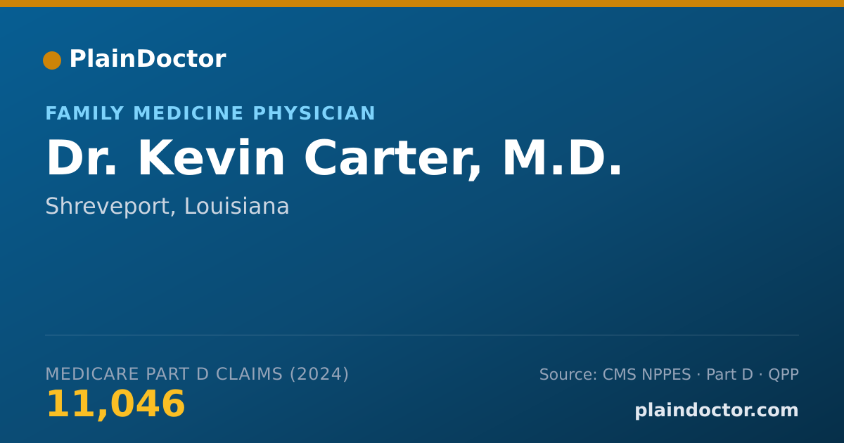 Shareable card for Kevin Carter, M.D. - Family Medicine Physician, Shreveport, LA