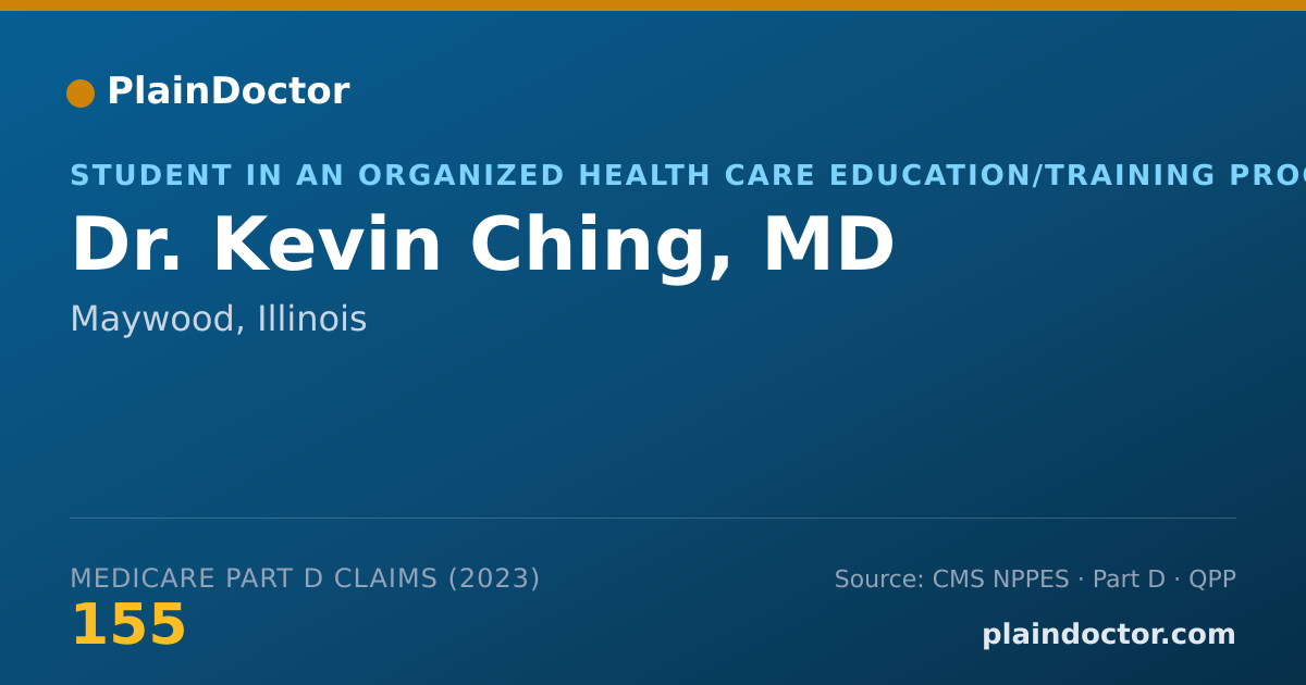 Shareable card for Kevin Ching, MD - Student in an Organized Health Care Education/Training Program, Maywood, IL