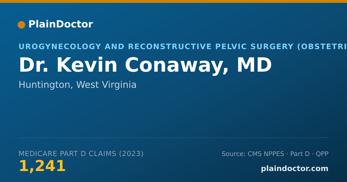 Shareable card for Kevin Conaway, MD - Urogynecology and Reconstructive Pelvic Surgery (Obstetrics & Gynecology) Physician, Huntington, WV
