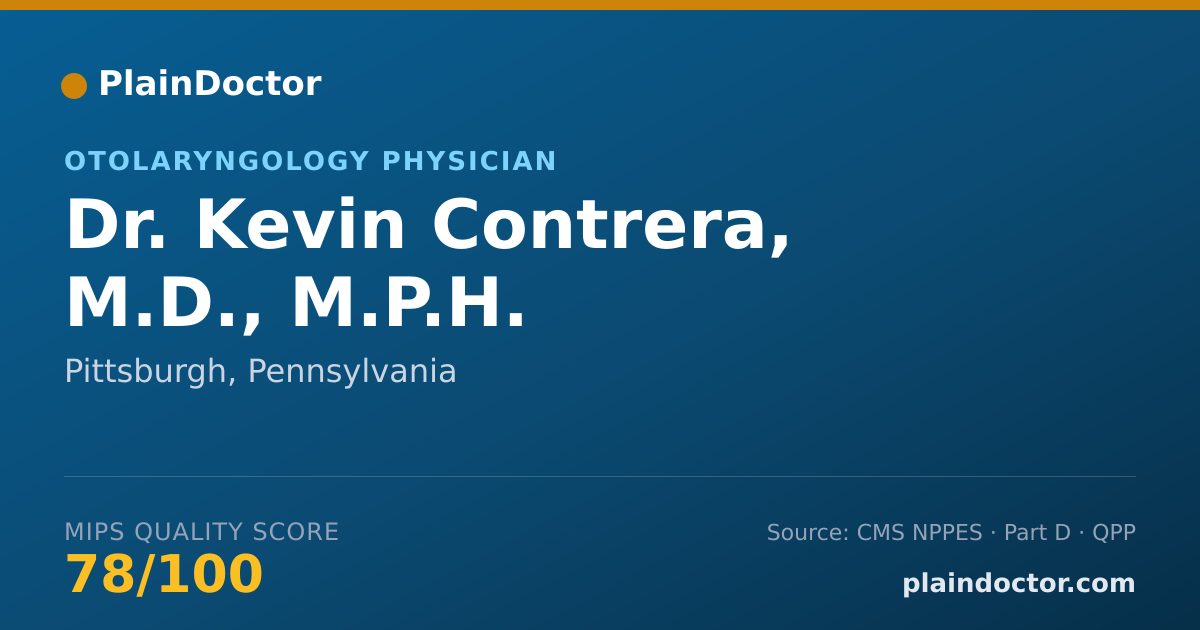 Shareable card for Kevin Contrera, M.D., M.P.H. - Otolaryngology Physician, Pittsburgh, PA