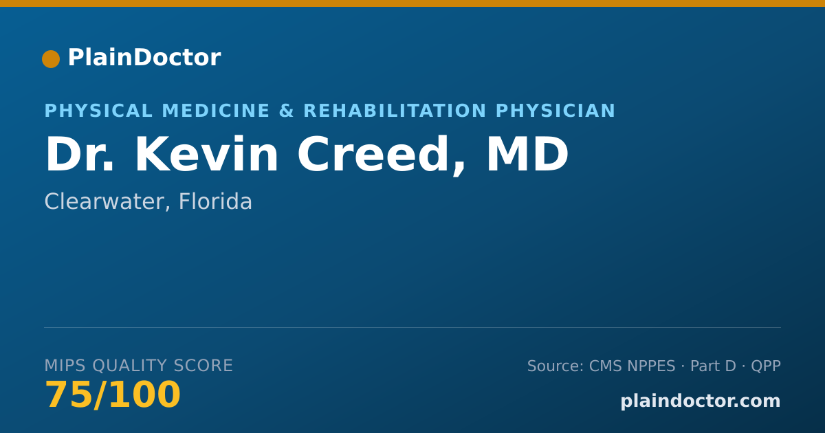 Shareable card for Kevin Creed, MD - Physical Medicine & Rehabilitation Physician, Clearwater, FL