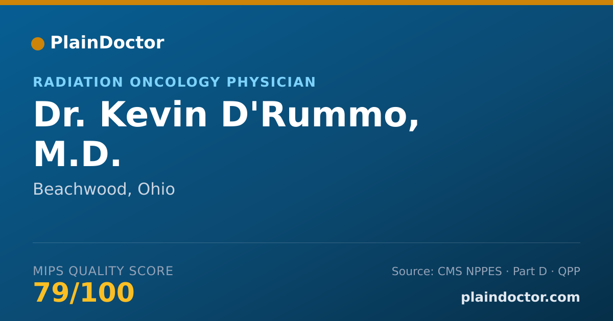 Shareable card for Kevin D'Rummo, M.D. - Radiation Oncology Physician, Beachwood, OH