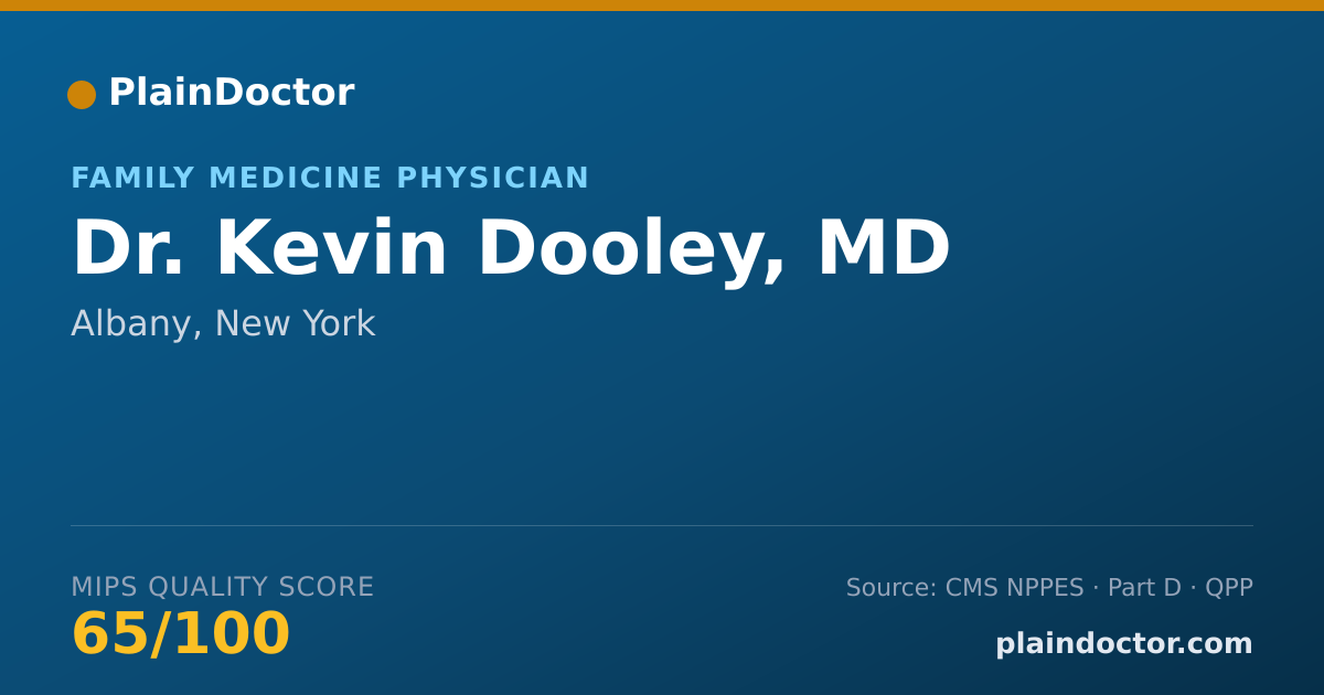 Shareable card for Kevin Dooley, MD - Family Medicine Physician, Albany, NY