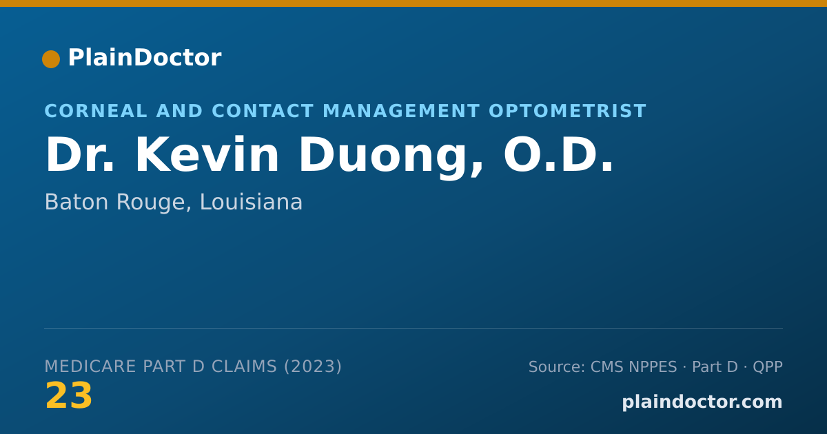 Shareable card for Kevin Duong, O.D. - Corneal and Contact Management Optometrist, Baton Rouge, LA