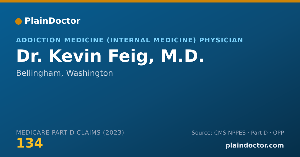 Shareable card for Kevin Feig, M.D. - Addiction Medicine (Internal Medicine) Physician, Bellingham, WA