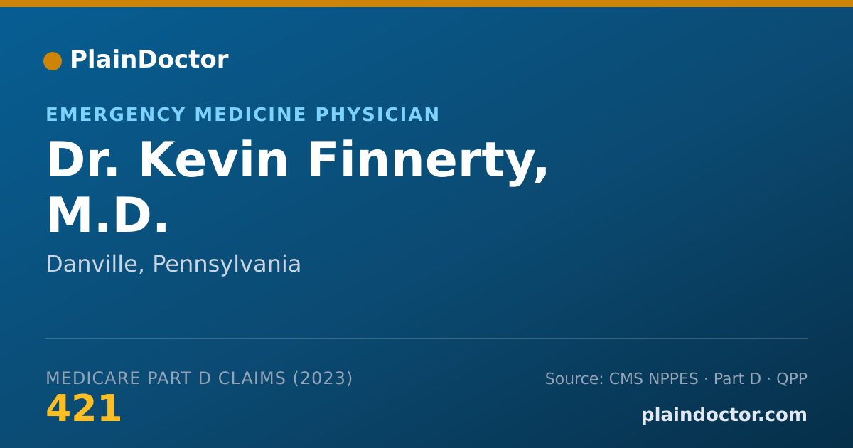 Shareable card for Kevin Finnerty, M.D. - Emergency Medicine Physician, Danville, PA