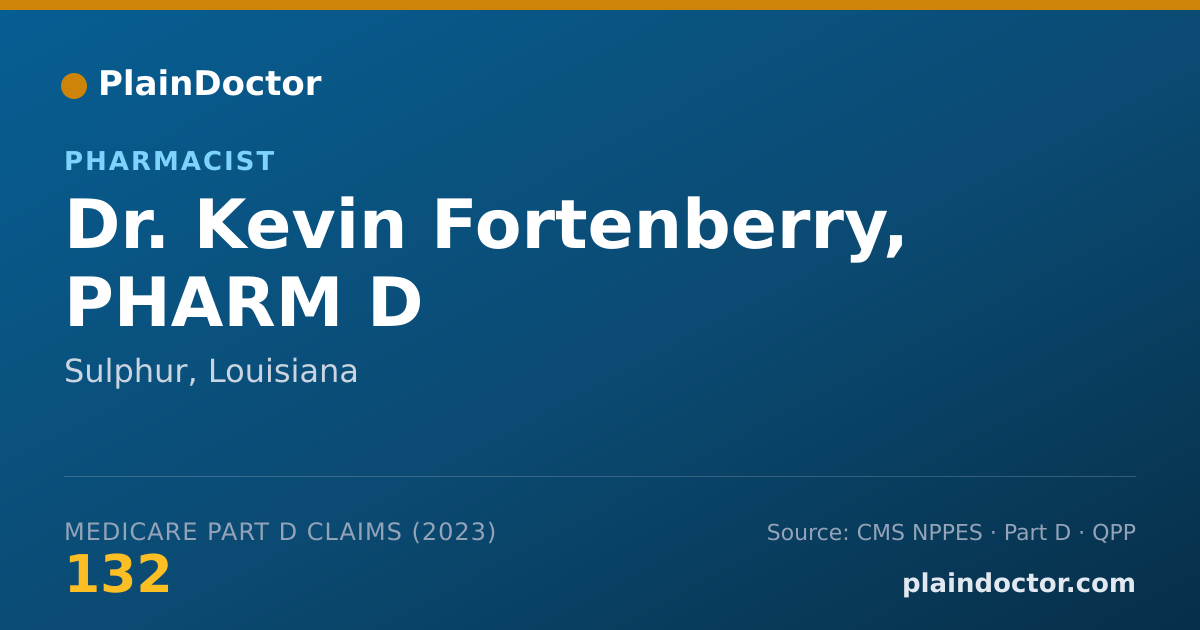 Shareable card for Kevin Fortenberry, PHARM D - Pharmacist, Sulphur, LA