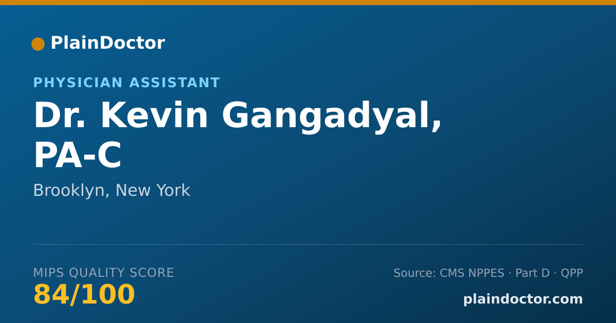 Shareable card for Kevin Gangadyal, PA-C - Physician Assistant, Brooklyn, NY