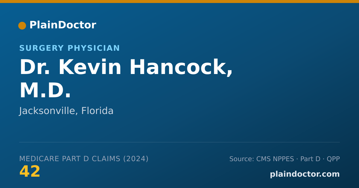 Shareable card for Kevin Hancock, M.D. - Surgery Physician, Jacksonville, FL