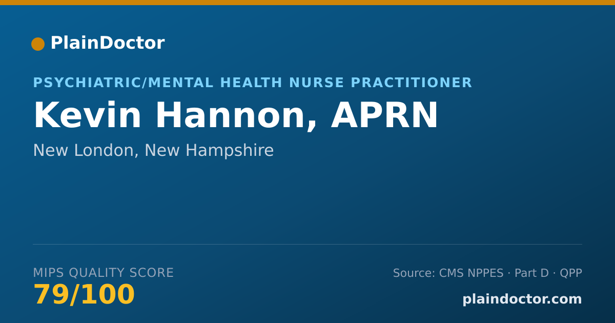 Shareable card for Kevin Hannon, APRN - Psychiatric/Mental Health Nurse Practitioner, New London, NH