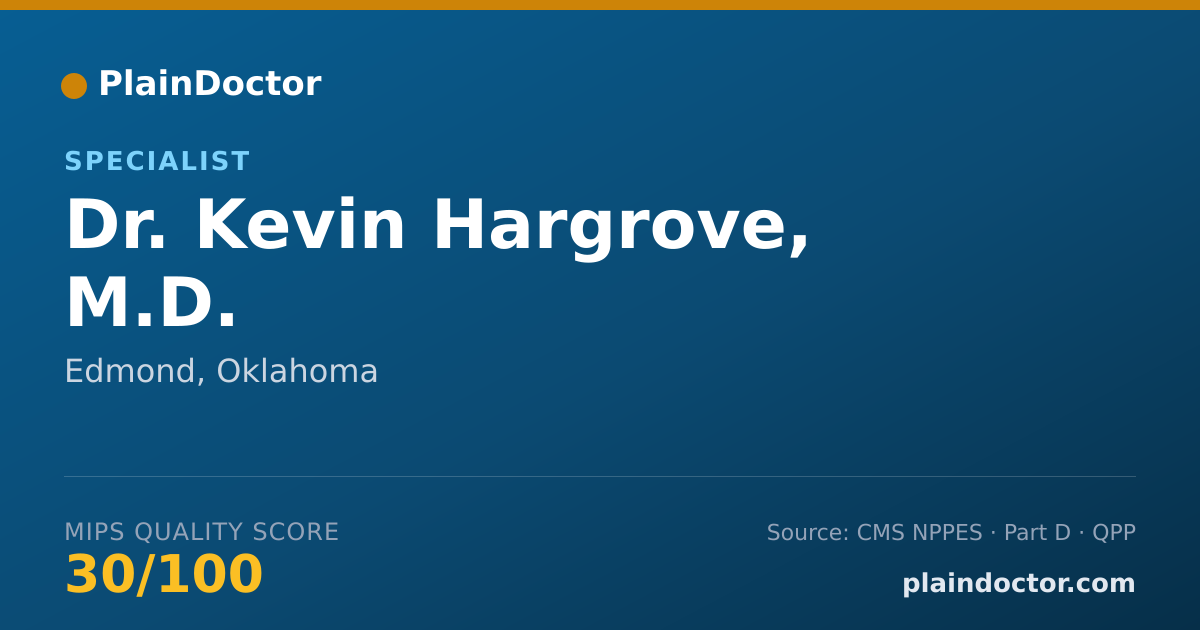 Shareable card for Kevin Hargrove, M.D. - Specialist, Edmond, OK