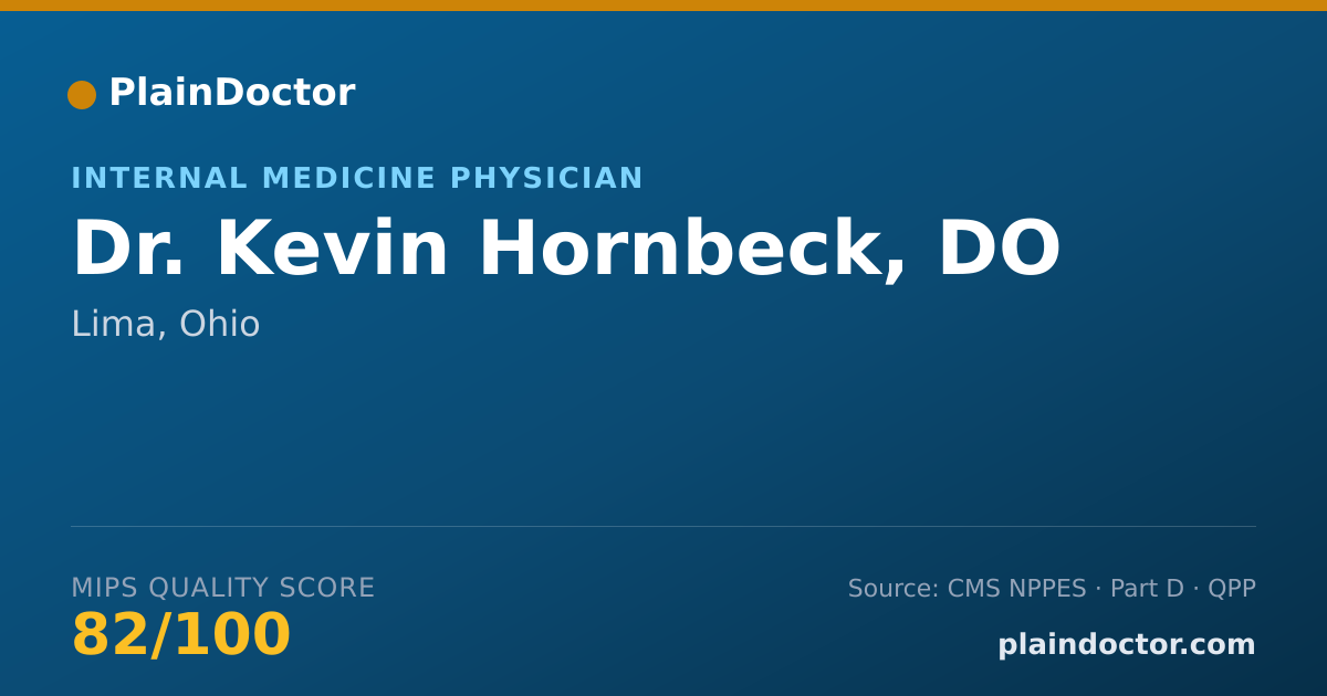 Shareable card for Kevin Hornbeck, DO - Internal Medicine Physician, Lima, OH