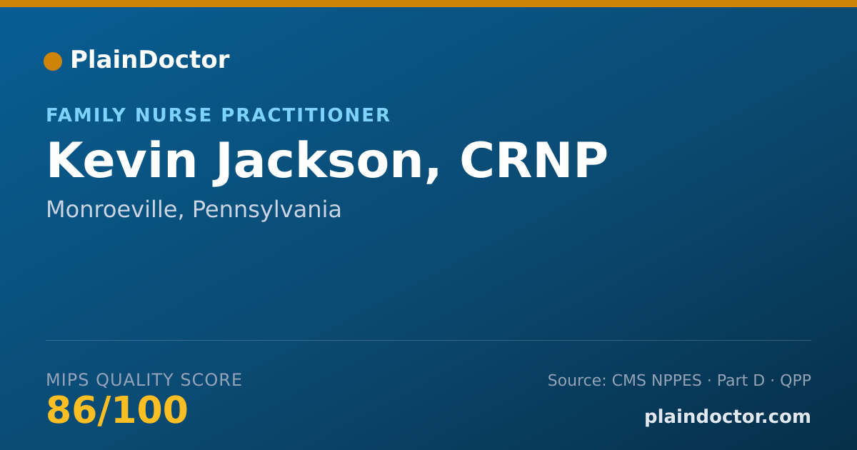 Shareable card for Kevin Jackson, CRNP - Family Nurse Practitioner, Monroeville, PA
