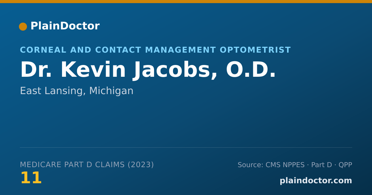 Shareable card for Kevin Jacobs, O.D. - Corneal and Contact Management Optometrist, East Lansing, MI