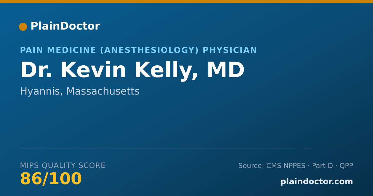 Shareable card for Kevin Kelly, MD - Pain Medicine (Anesthesiology) Physician, Hyannis, MA
