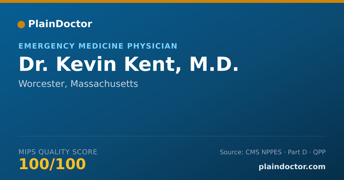 Shareable card for Kevin Kent, M.D. - Emergency Medicine Physician, Worcester, MA