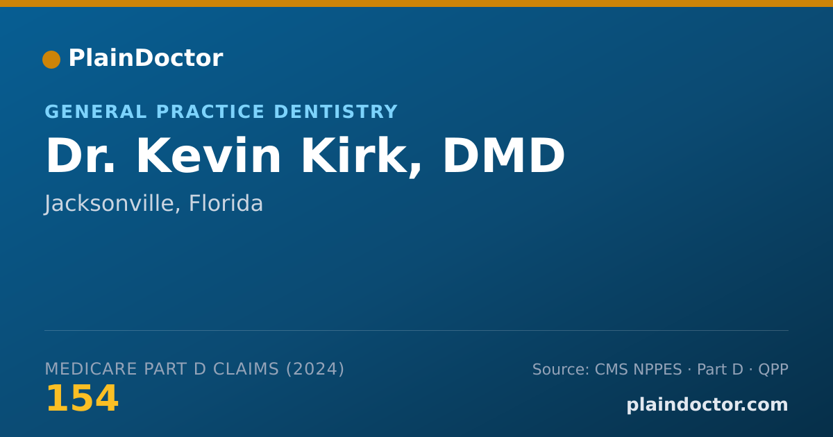 Shareable card for Kevin Kirk, DMD - General Practice Dentistry, Jacksonville, FL