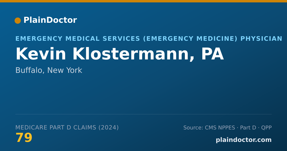 Shareable card for Kevin Klostermann, PA - Emergency Medical Services (Emergency Medicine) Physician, Buffalo, NY