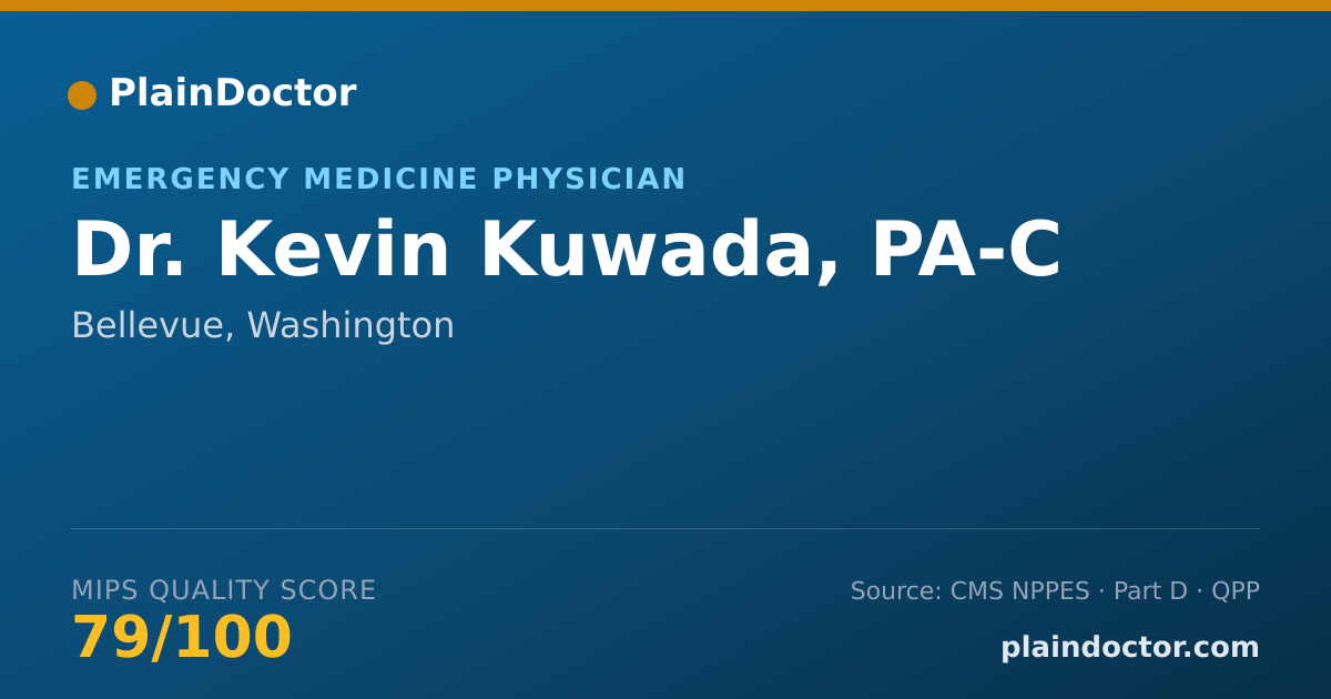Shareable card for Kevin Kuwada, PA-C - Emergency Medicine Physician, Bellevue, WA