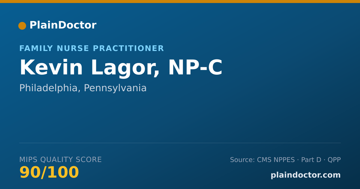 Shareable card for Kevin Lagor, NP-C - Family Nurse Practitioner, Philadelphia, PA