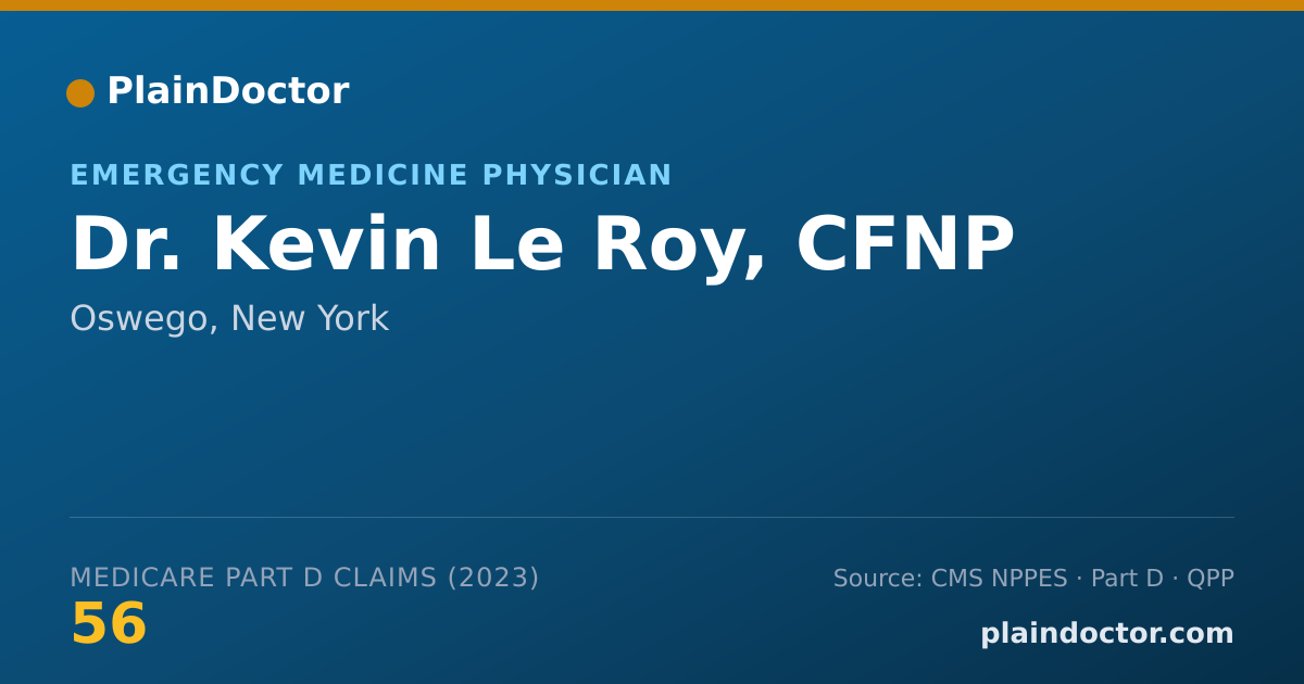 Shareable card for Kevin Le Roy, CFNP - Emergency Medicine Physician, Oswego, NY