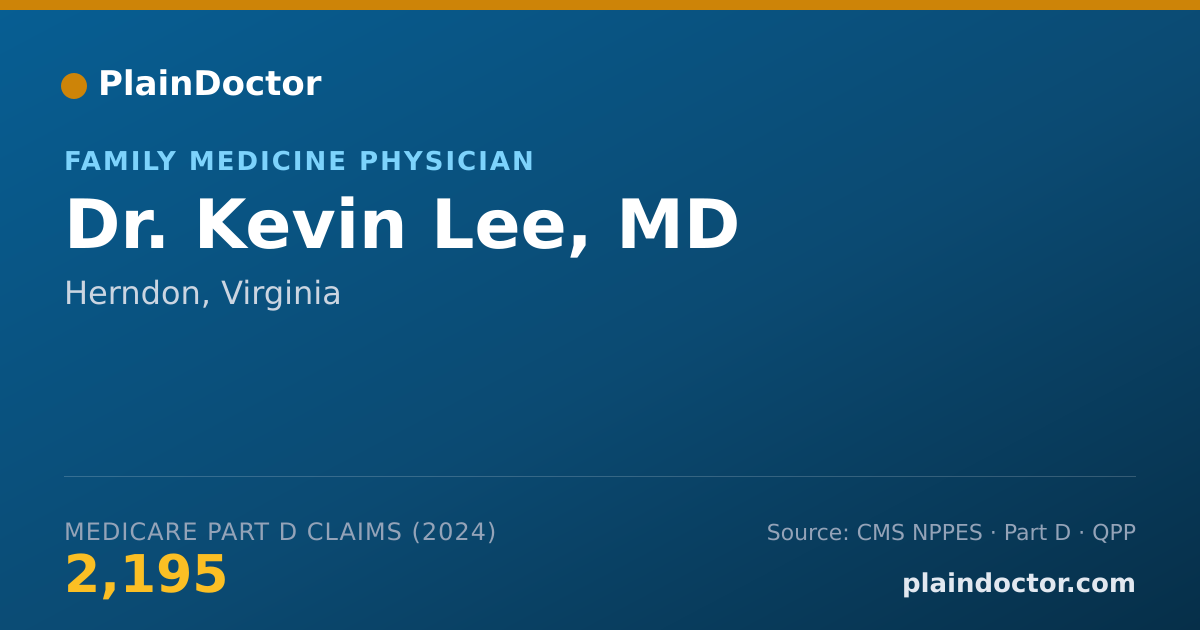 Shareable card for Kevin Lee, MD - Family Medicine Physician, Herndon, VA