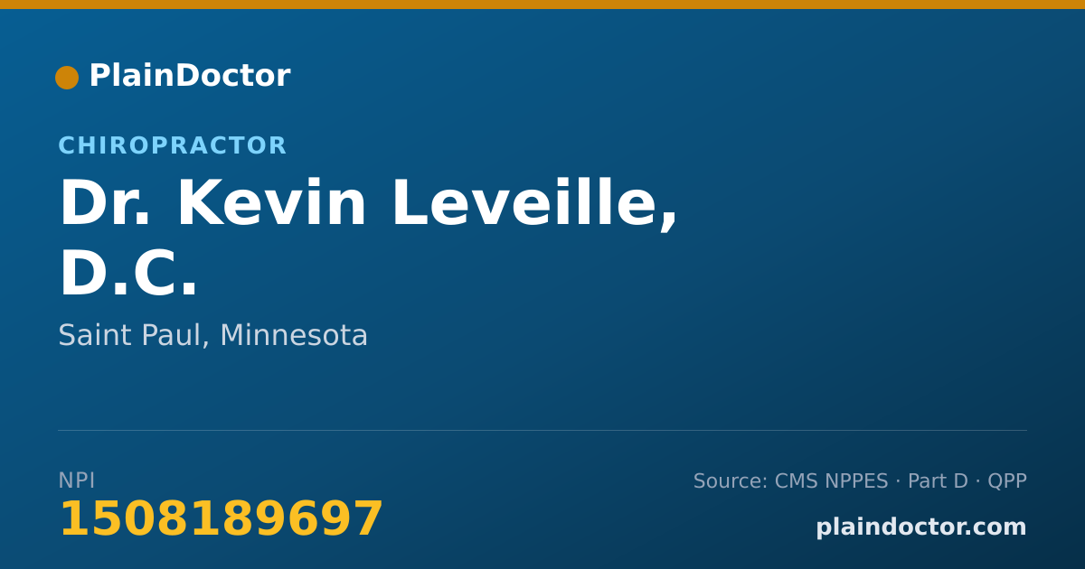 Shareable card for Kevin Leveille, D.C. - Chiropractor, Saint Paul, MN