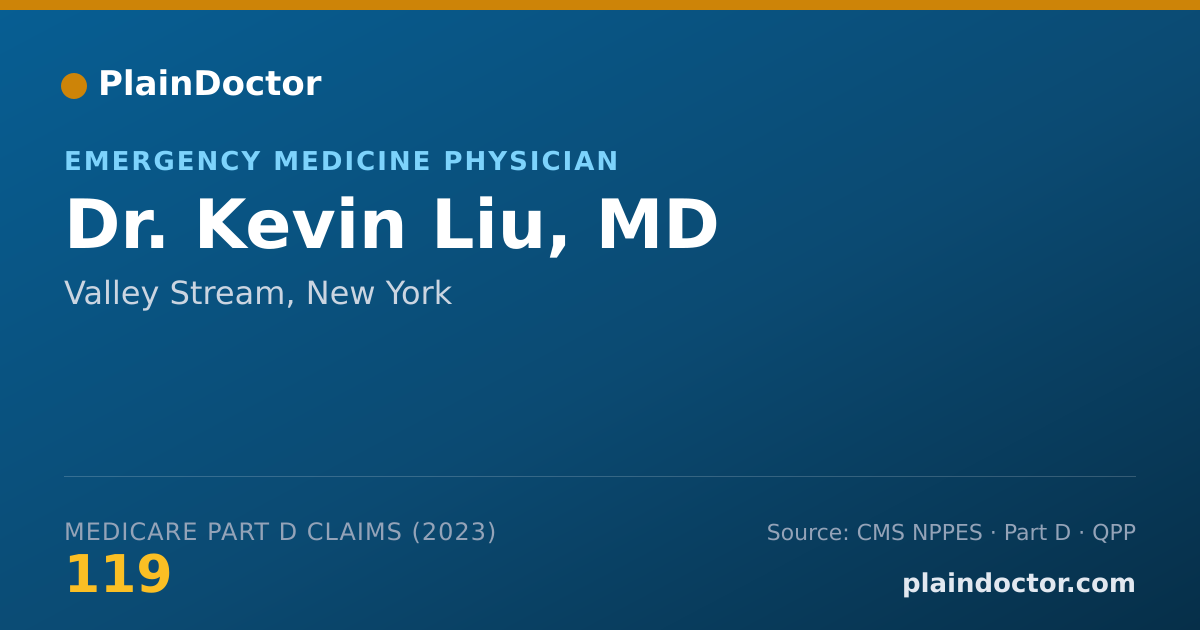 Shareable card for Kevin Liu, MD - Emergency Medicine Physician, Valley Stream, NY