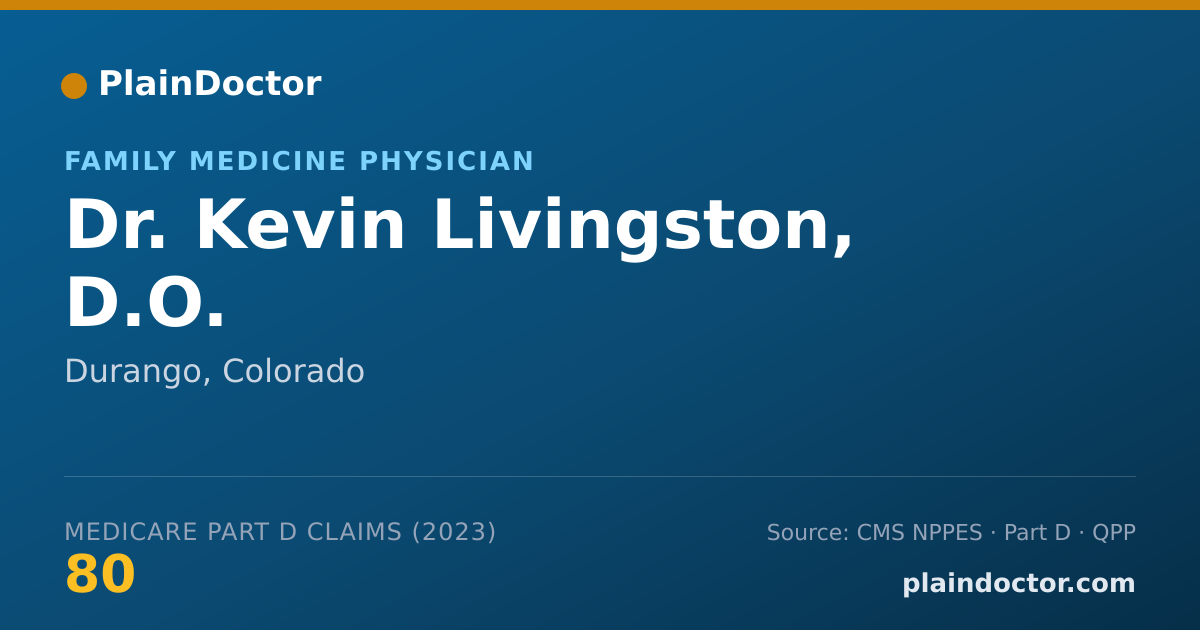 Shareable card for Kevin Livingston, D.O. - Family Medicine Physician, Durango, CO