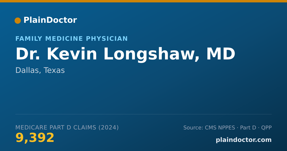 Shareable card for Kevin Longshaw, MD - Family Medicine Physician, Dallas, TX