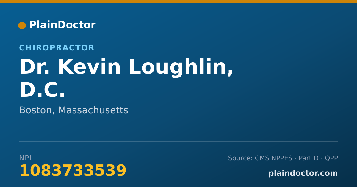 Shareable card for Kevin Loughlin, D.C. - Chiropractor, Boston, MA