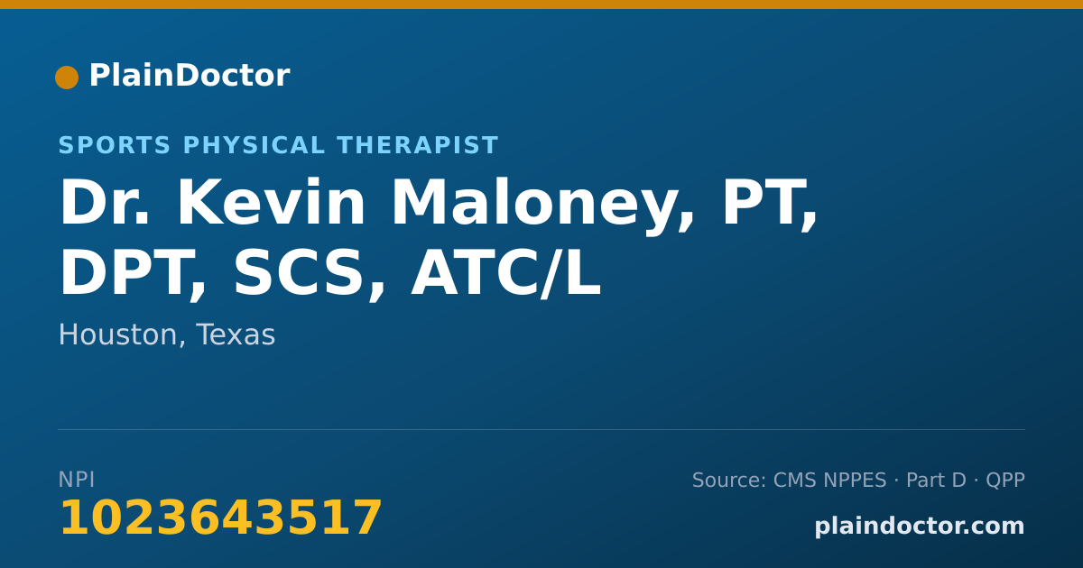 Shareable card for Kevin Maloney, PT, DPT, SCS, ATC/L - Sports Physical Therapist, Houston, TX