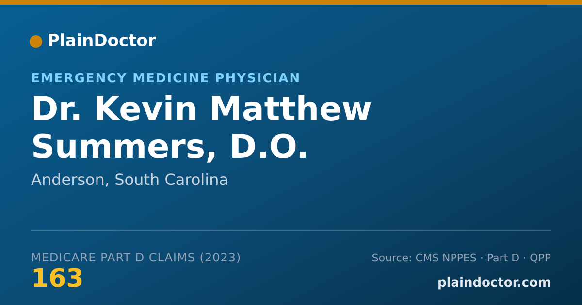 Shareable card for Kevin Matthew Summers, D.O. - Emergency Medicine Physician, Anderson, SC