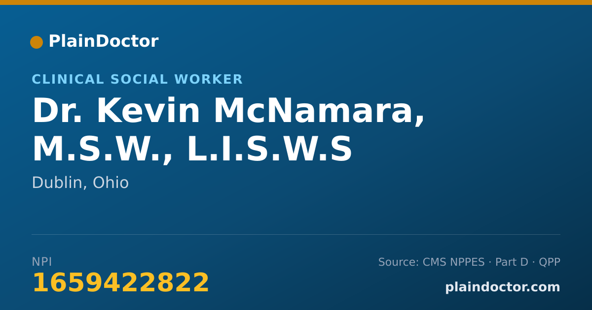 Shareable card for Kevin McNamara, M.S.W., L.I.S.W.S - Clinical Social Worker, Dublin, OH