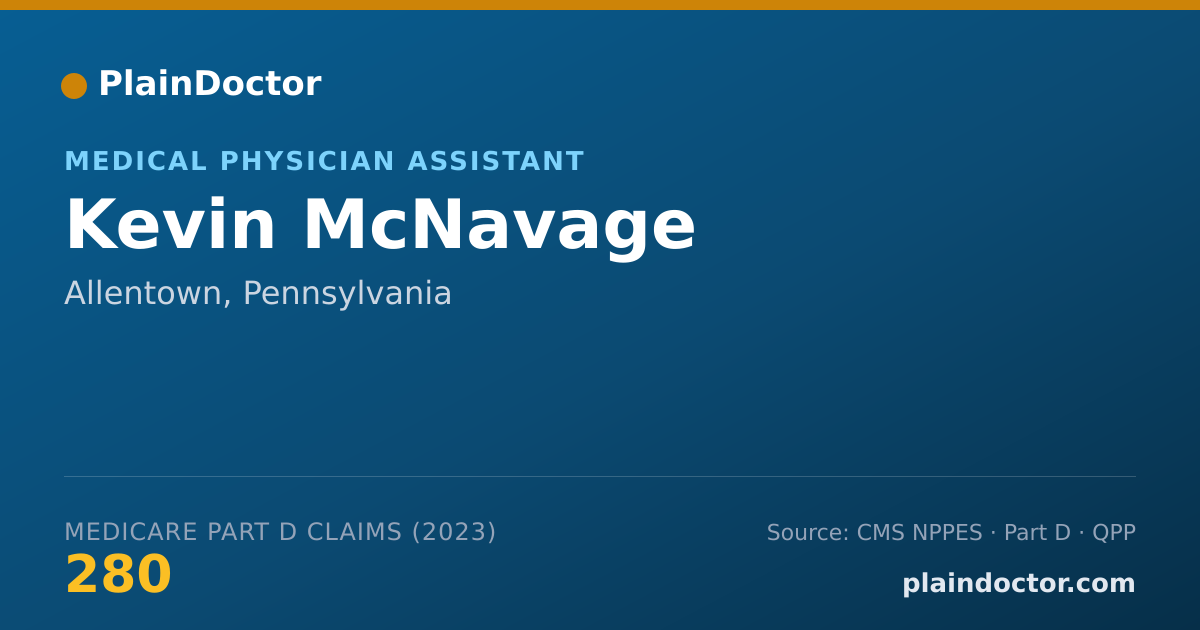 Shareable card for Kevin McNavage - Medical Physician Assistant, Allentown, PA