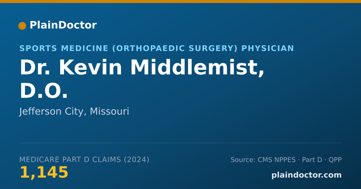 Shareable card for Kevin Middlemist, D.O. - Sports Medicine (Orthopaedic Surgery) Physician, Jefferson City, MO