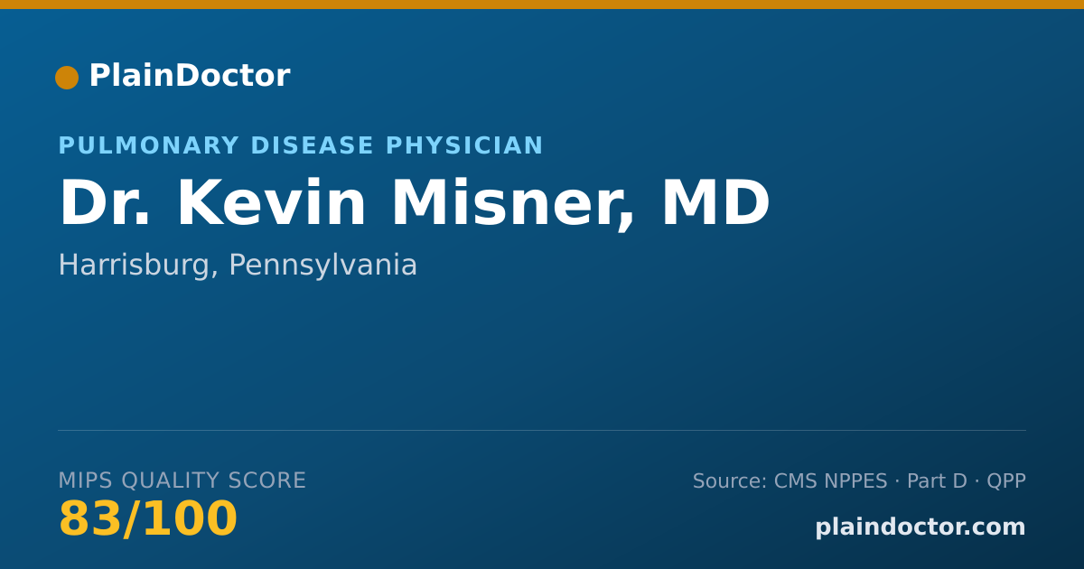 Shareable card for Kevin Misner, MD - Internal Medicine Physician, Harrisburg, PA