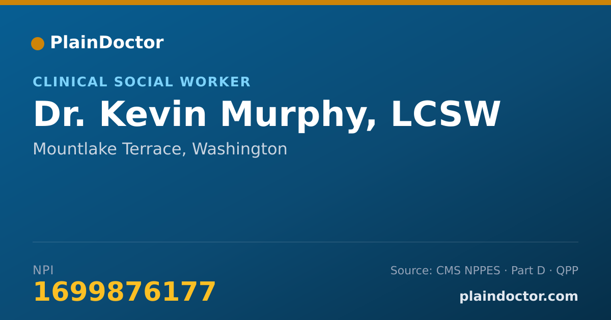 Shareable card for Kevin Murphy, LCSW - Clinical Social Worker, Mountlake Terrace, WA
