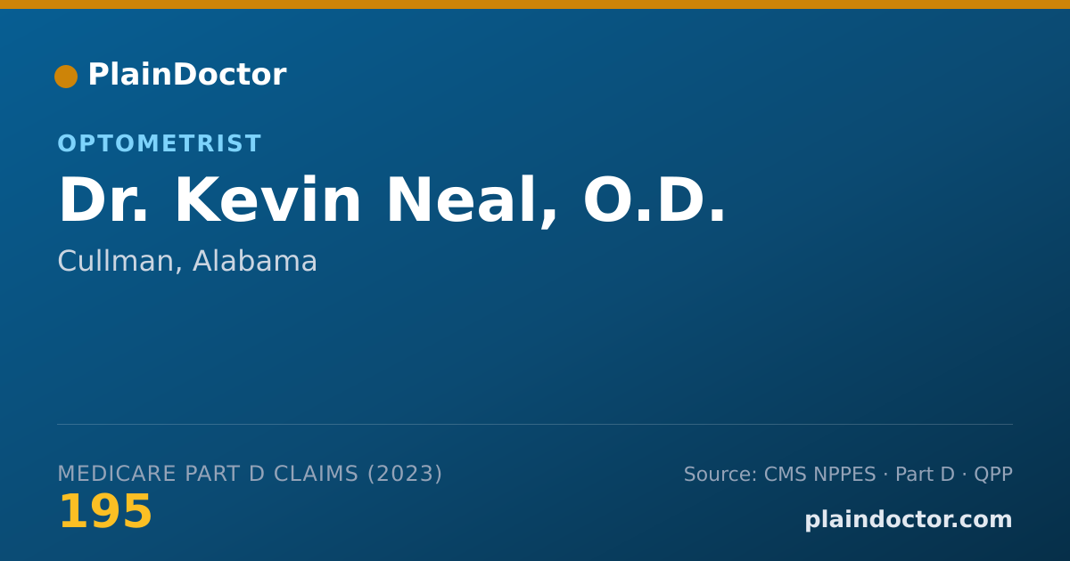 Shareable card for Kevin Neal, O.D. - Optometrist, Cullman, AL