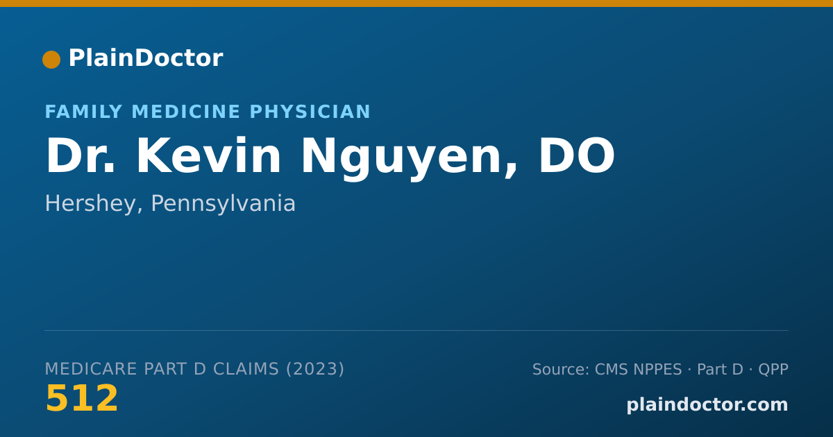 Shareable card for Kevin Nguyen, DO - Family Medicine Physician, Hershey, PA